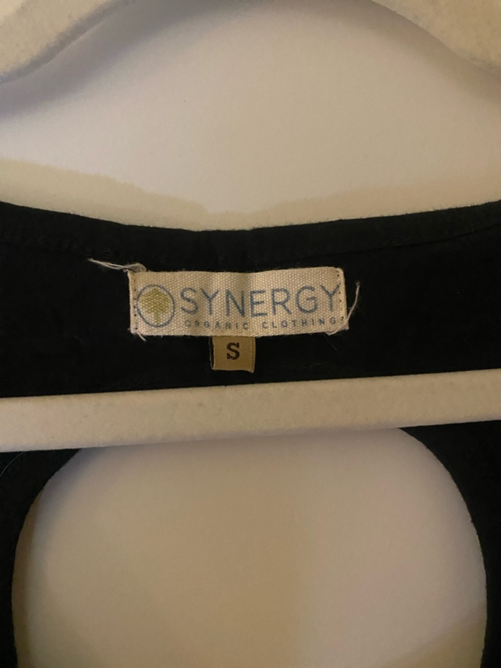 Synergy Organic Black Dress with Beige Geometric Trim - Picture 3 of 3